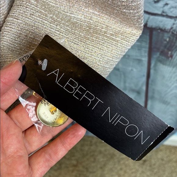Albert Nipon NWT 2-Piece Skirt Suit Plus Sz 18 Cream Metallic Gold Office Work - Picture 15 of 15